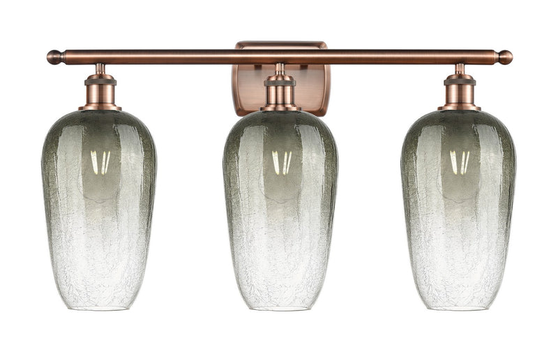 Innovations 516-3W-AC-G484-7SL Three Light Bath Vanity, Antique Copper