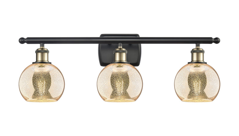 Innovations 516-3W-BAB-G128-6 Three Light Bath Vanity, Black Antique Brass