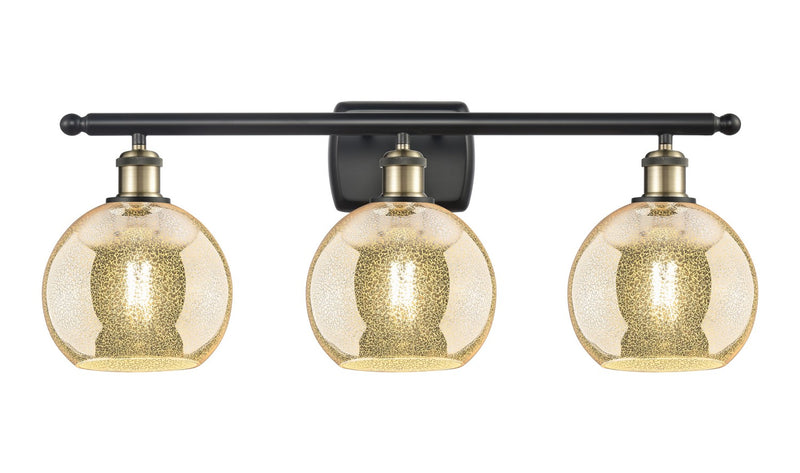 Innovations 516-3W-BAB-G128-8 Three Light Bath Vanity, Black Antique Brass