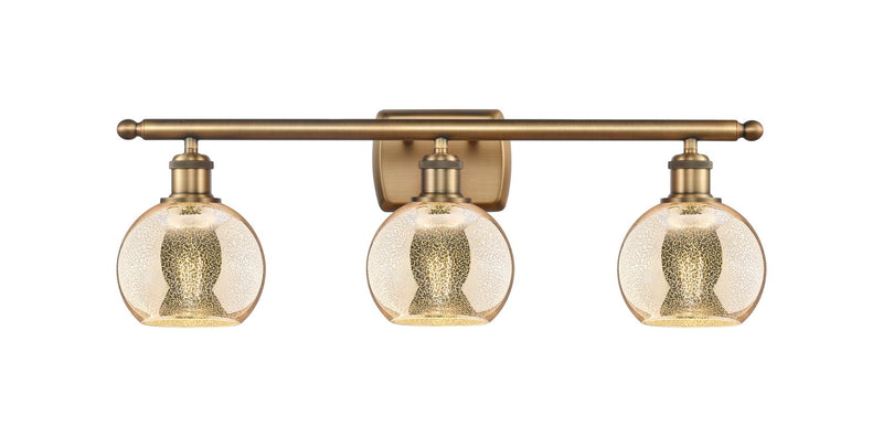 Innovations 516-3W-BB-G128-6 Three Light Bath Vanity, Brushed Brass