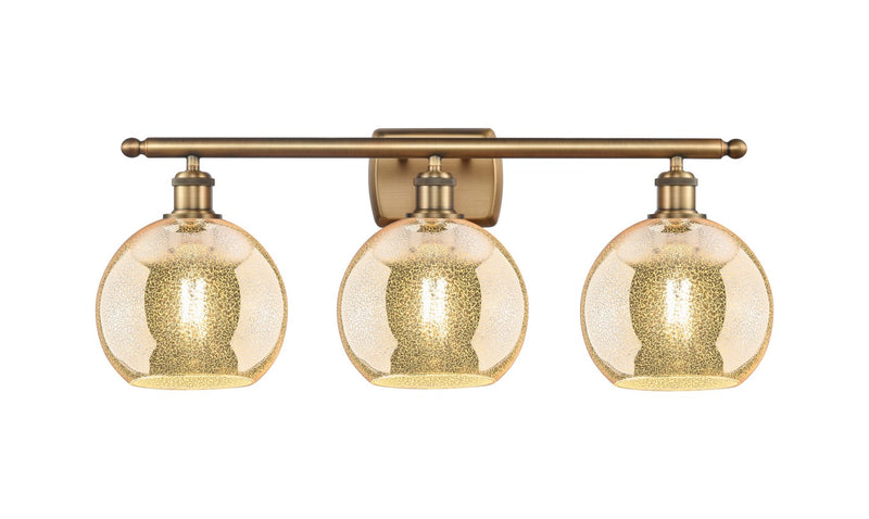 Innovations 516-3W-BB-G128-8 Three Light Bath Vanity, Brushed Brass