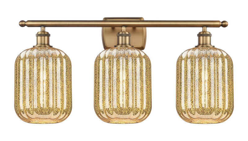 Innovations 516-3W-BB-G460-7ME Three Light Bath Vanity, Brushed Brass