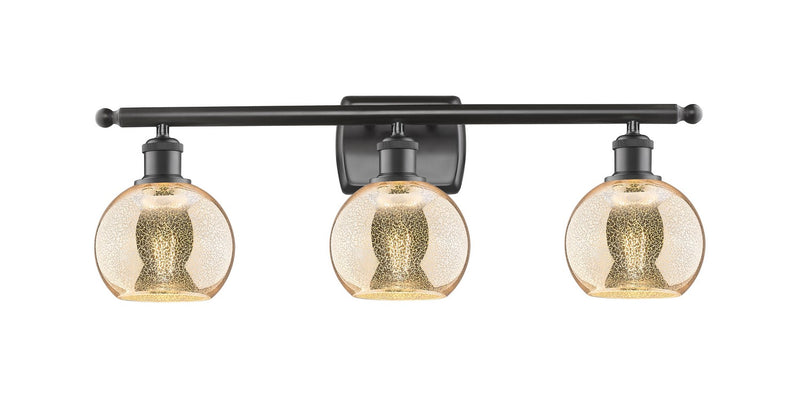 Innovations 516-3W-OB-G128-6 Three Light Bath Vanity, Oil Rubbed Bronze