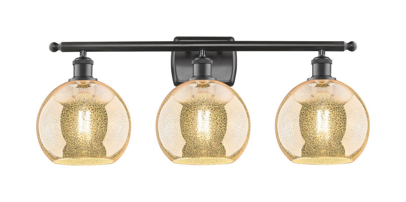 Innovations 516-3W-OB-G128-8 Three Light Bath Vanity, Oil Rubbed Bronze