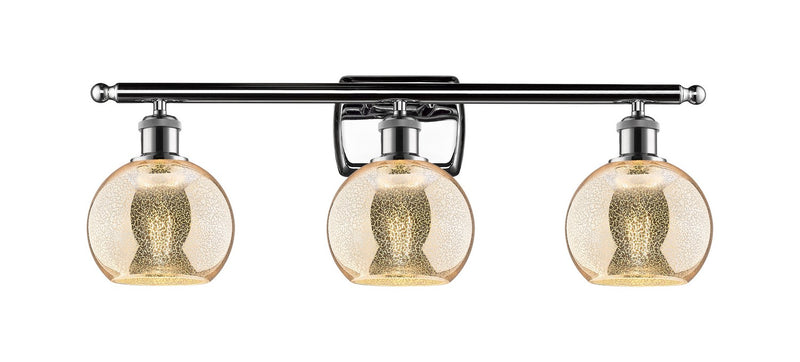 Innovations 516-3W-PC-G128-6 Three Light Bath Vanity, Polished Chrome