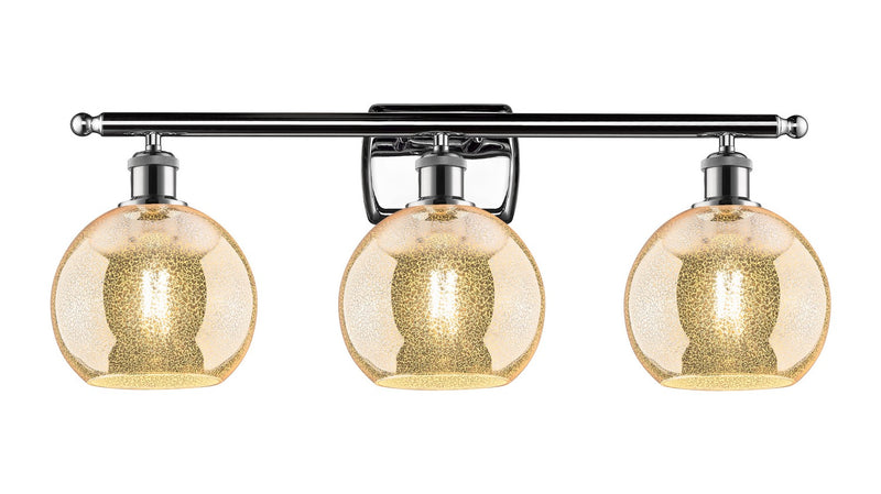 Innovations 516-3W-PC-G128-8 Three Light Bath Vanity, Polished Chrome