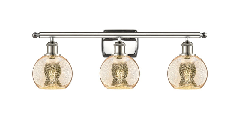 Innovations 516-3W-PN-G128-6 Three Light Bath Vanity, Polished Nickel