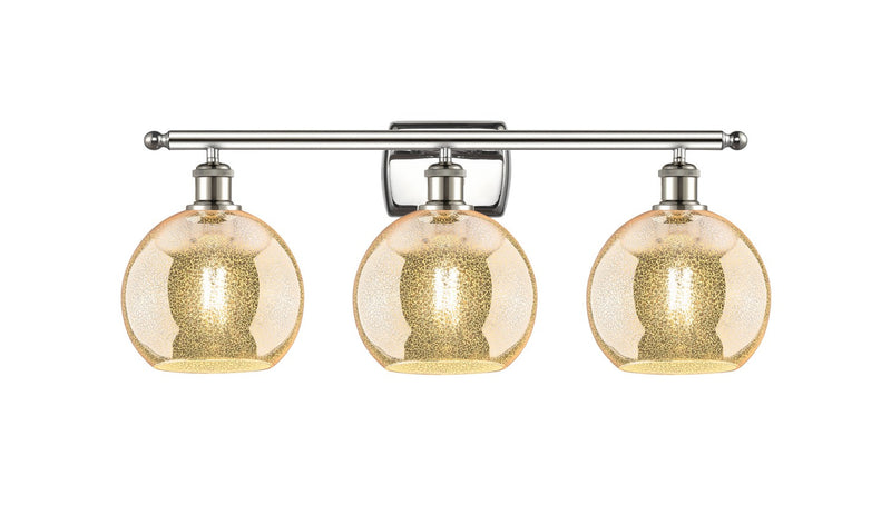 Innovations 516-3W-PN-G128-8 Three Light Bath Vanity, Polished Nickel