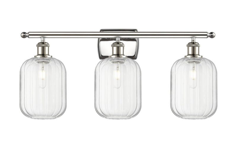 Innovations 516-3W-PN-G460-7CL Three Light Bath Vanity, Polished Nickel