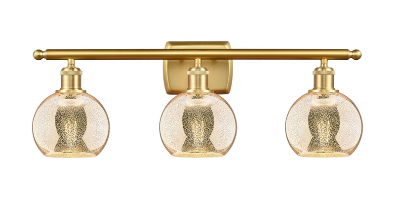 Innovations 516-3W-SG-G128-6 Three Light Bath Vanity, Satin Gold