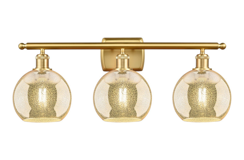 Innovations 516-3W-SG-G128-8 Three Light Bath Vanity, Satin Gold