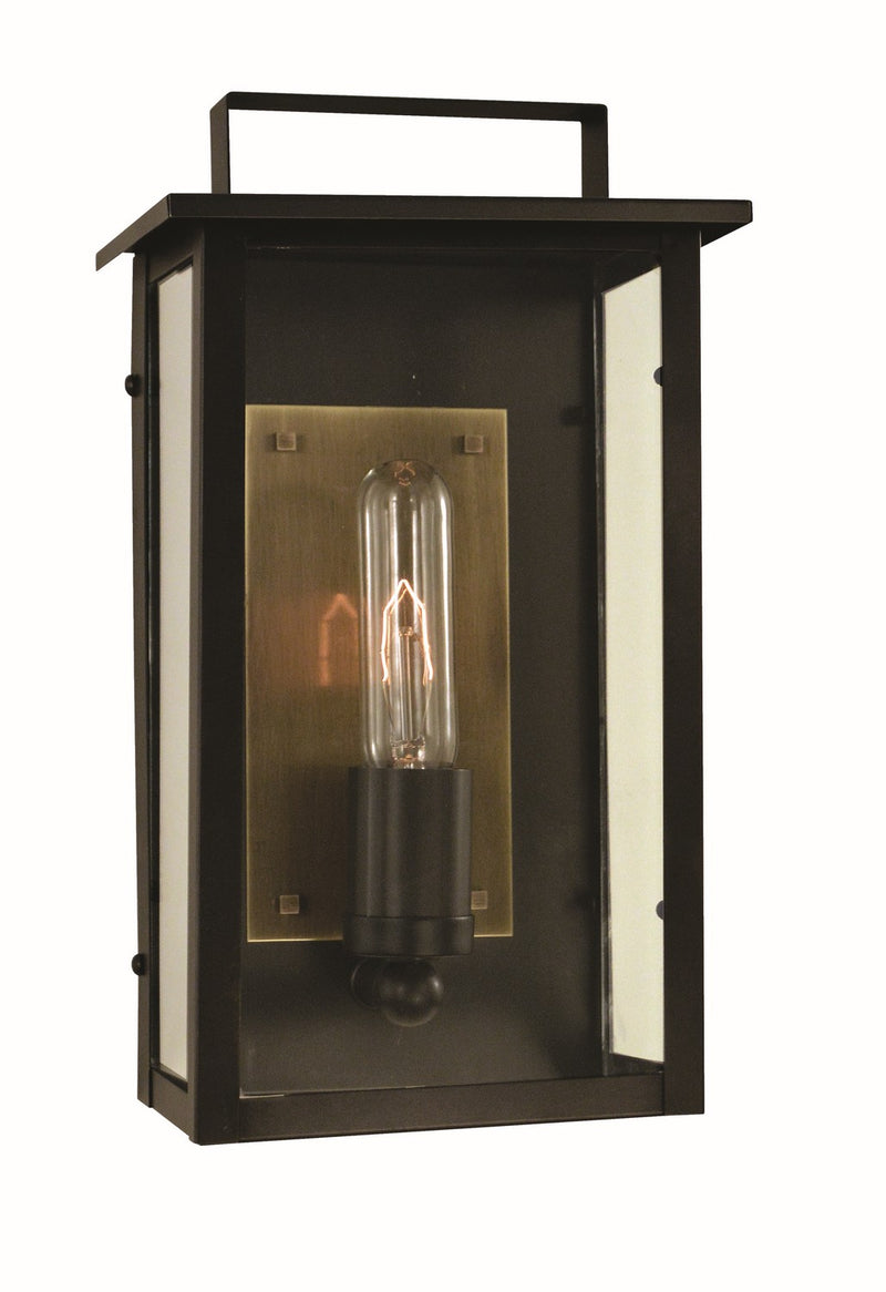 Arroyo CNW-6CLR-BK/AB One Light Wall Mount, Satin Black/Antique Brass
