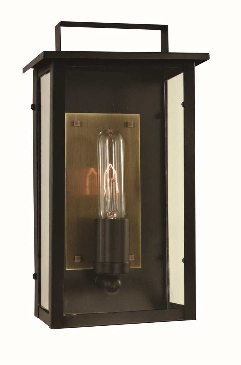 Arroyo CNW-7CLR-BK/AB One Light Wall Mount, Satin Black/Antique Brass