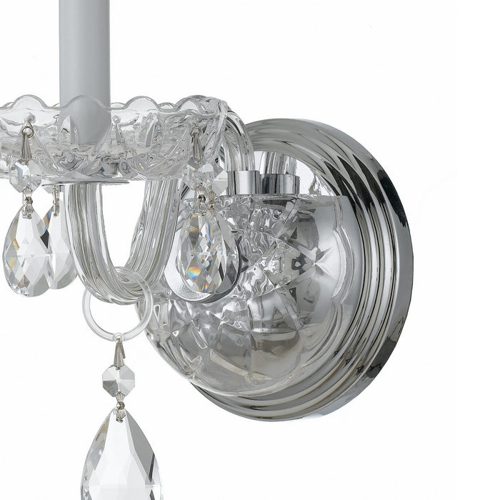 Crystorama 1031-CH-CL-SAQ One Light Wall Sconce, Polished Chrome