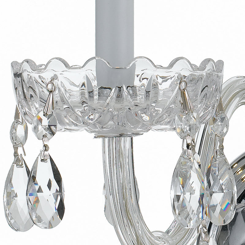 Crystorama 1032-CH-CL-SAQ Two Light Wall Sconce, Polished Chrome