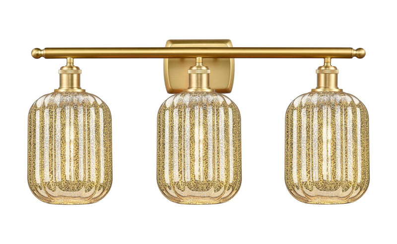 Innovations 516-3W-SG-G460-7ME Three Light Bath Vanity, Satin Gold