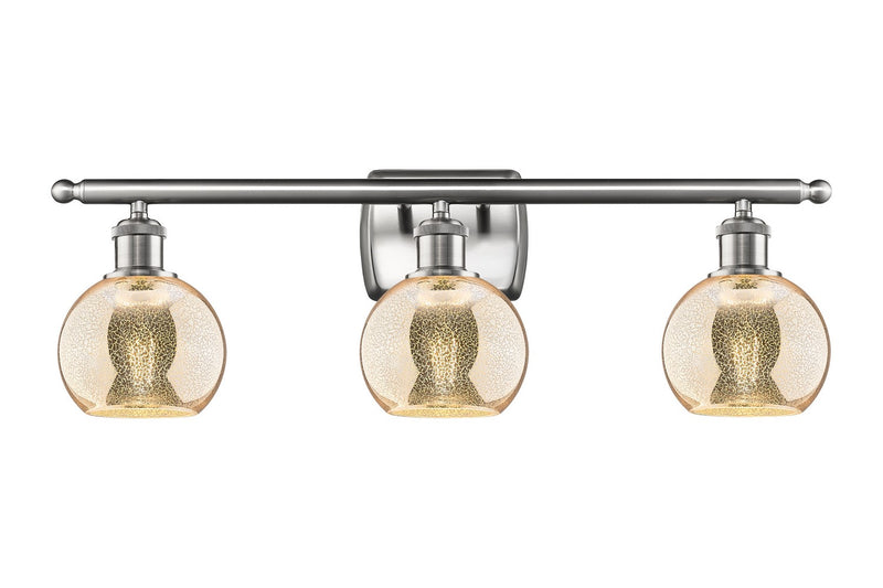 Innovations 516-3W-SN-G128-6 Three Light Bath Vanity, Brushed Satin Nickel