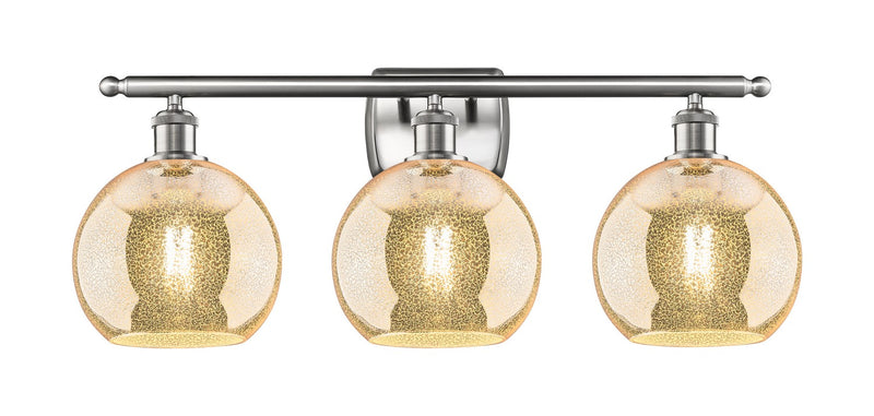 Innovations 516-3W-SN-G128-8 Three Light Bath Vanity, Brushed Satin Nickel
