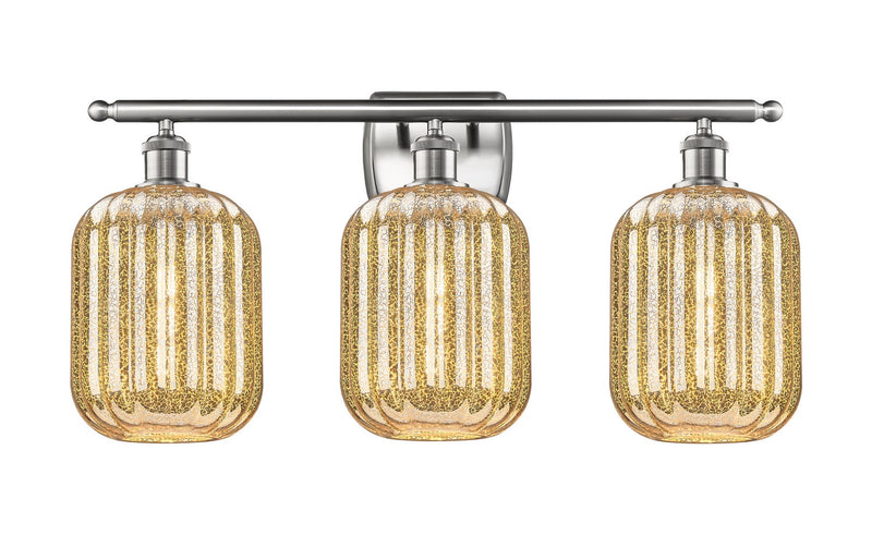 Innovations 516-3W-SN-G460-7ME Three Light Bath Vanity, Brushed Satin Nickel