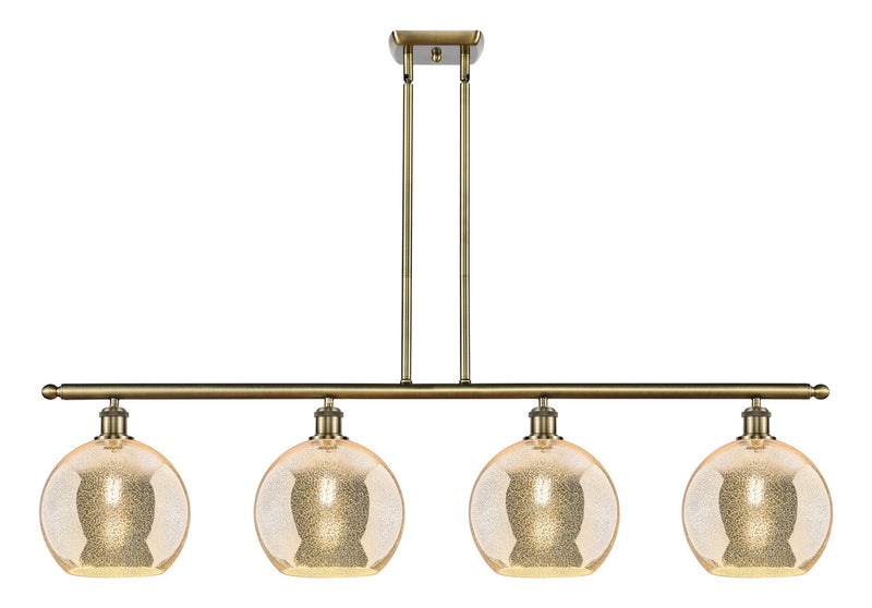 Innovations 516-4I-AB-G128-10 Four Light Island Pendant, Antique Brass