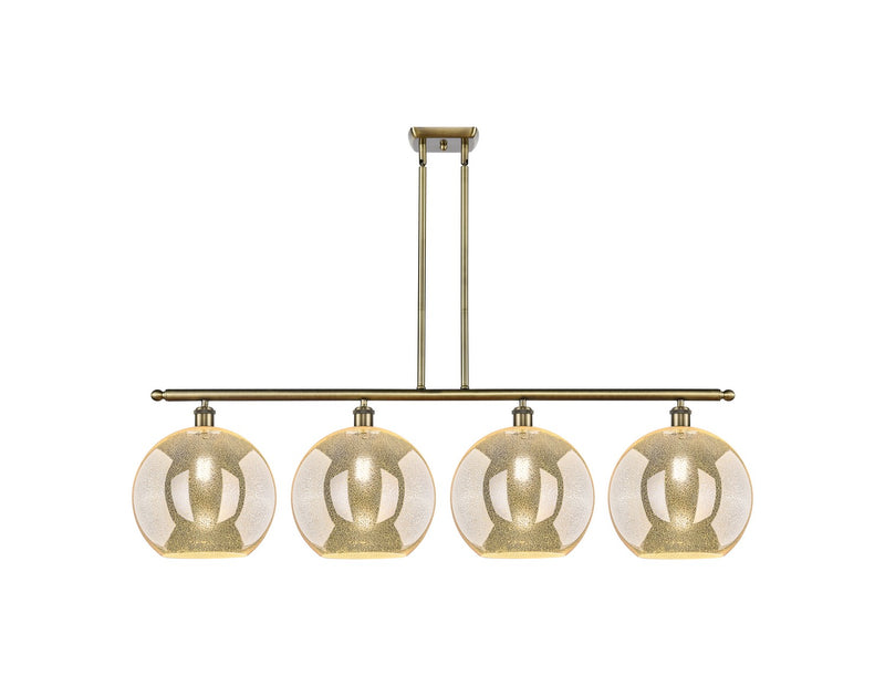 Innovations 516-4I-AB-G128-12 Four Light Island Pendant, Antique Brass