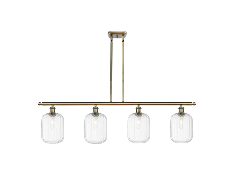 Innovations 516-4I-AB-G460-7CL Four Light Island Pendant, Antique Brass