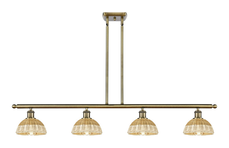 Innovations 516-4I-AB-NBD2-75-NAT Four Light Island Pendant, Antique Brass