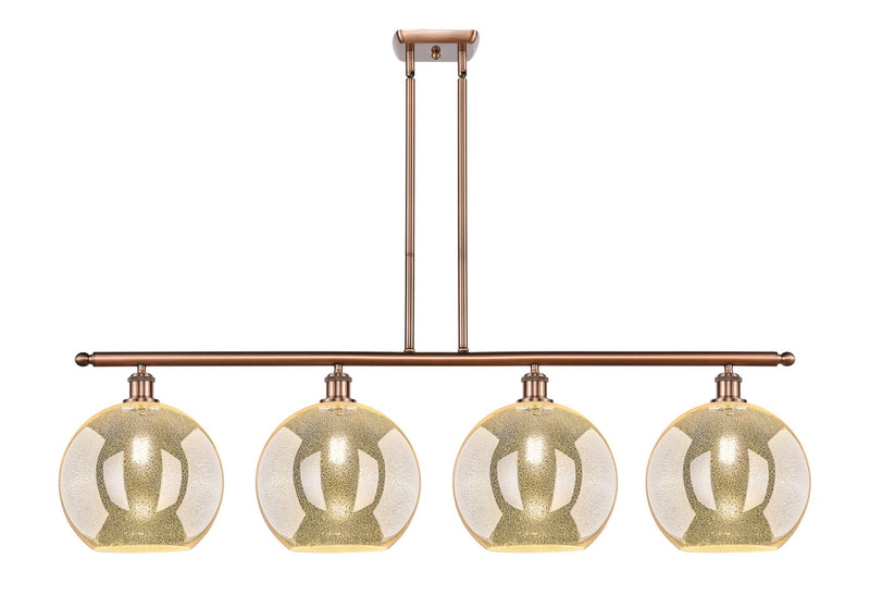 Innovations 516-4I-AC-G128-12 Four Light Island Pendant, Antique Copper