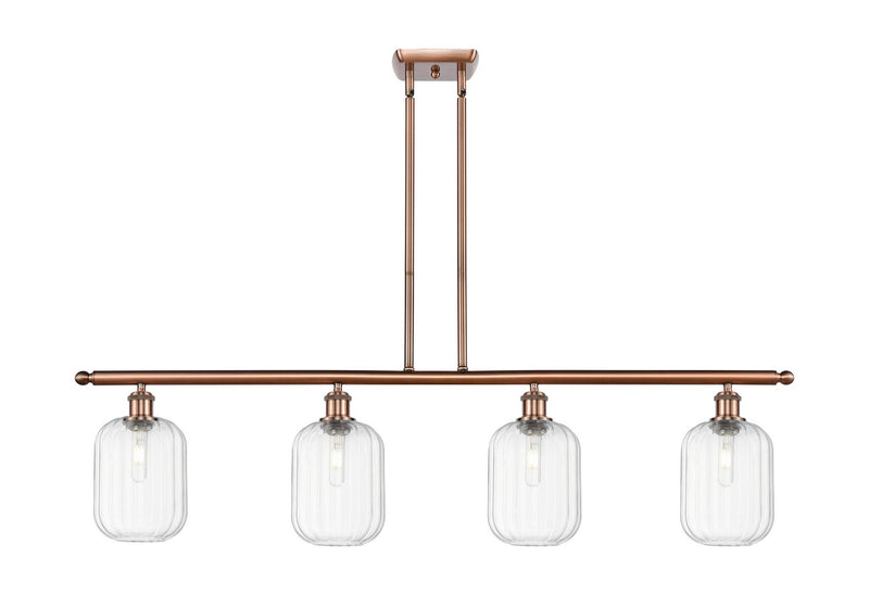 Innovations 516-4I-AC-G460-7CL Four Light Island Pendant, Antique Copper