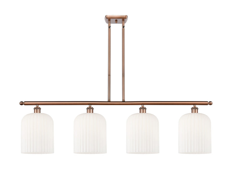 Innovations 516-4I-AC-G559-8GWH Four Light Island Pendant, Antique Copper