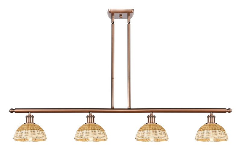 Innovations 516-4I-AC-NBD2-75-NAT Four Light Island Pendant, Antique Copper