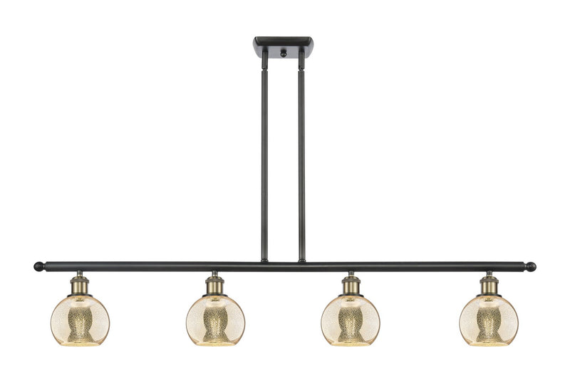 Innovations 516-4I-BAB-G128-6 Four Light Island Pendant, Black Antique Brass