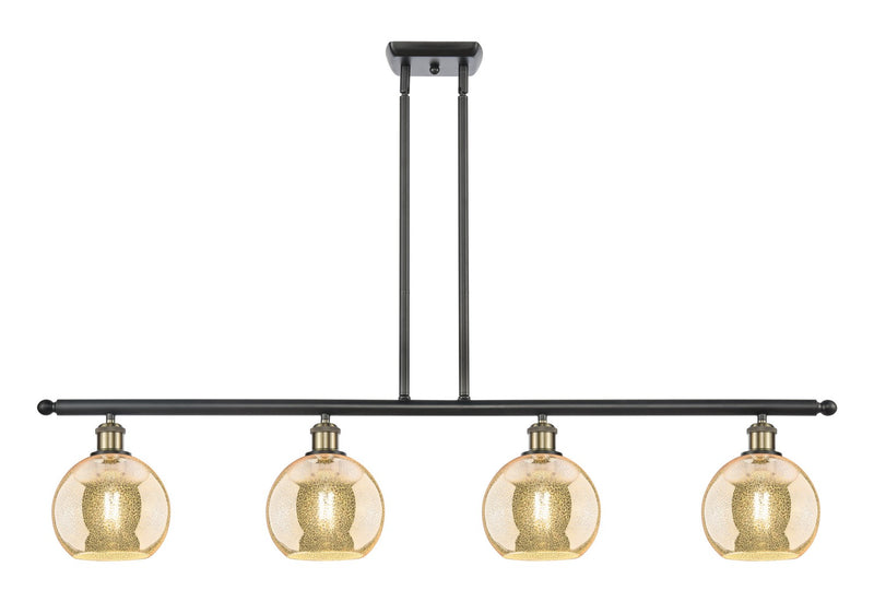 Innovations 516-4I-BAB-G128-8 Four Light Island Pendant, Black Antique Brass