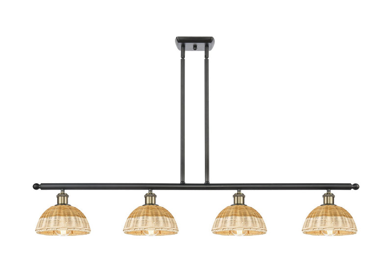 Innovations 516-4I-BAB-NBD2-75-NAT Four Light Island Pendant, Black Antique Brass