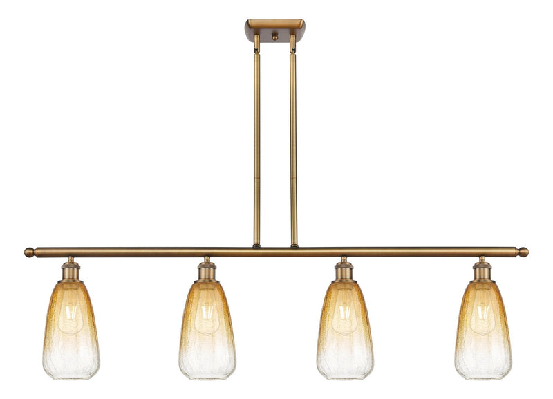 Innovations 516-4I-BB-G480-6AM Four Light Island Pendant, Brushed Brass