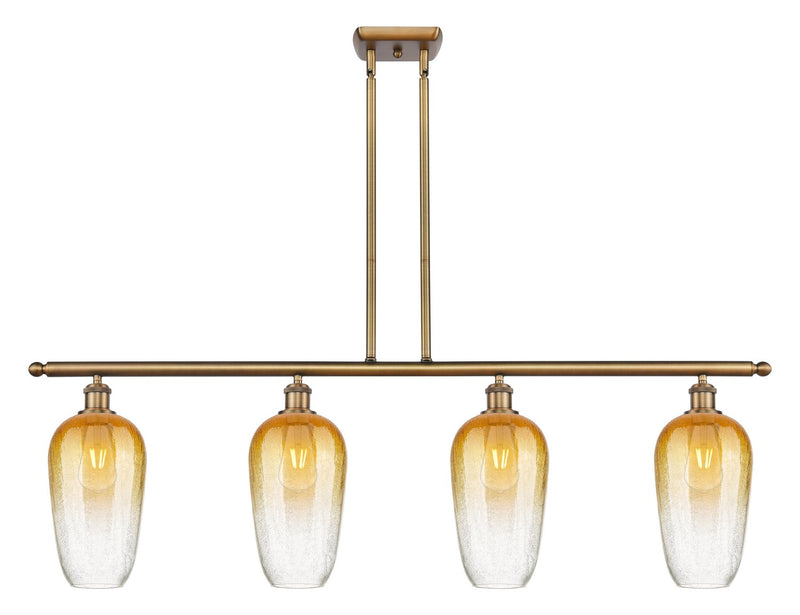 Innovations 516-4I-BB-G484-7AM Four Light Island Pendant, Brushed Brass
