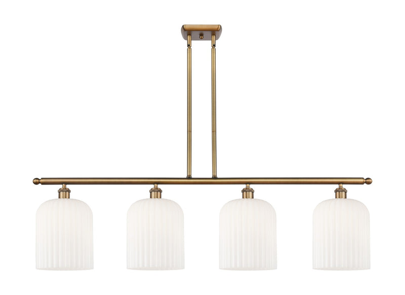 Innovations 516-4I-BB-G559-8GWH Four Light Island Pendant, Brushed Brass