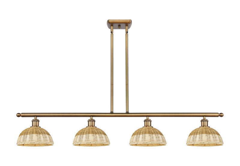 Innovations 516-4I-BB-NBD2-9-NAT Four Light Island Pendant, Brushed Brass