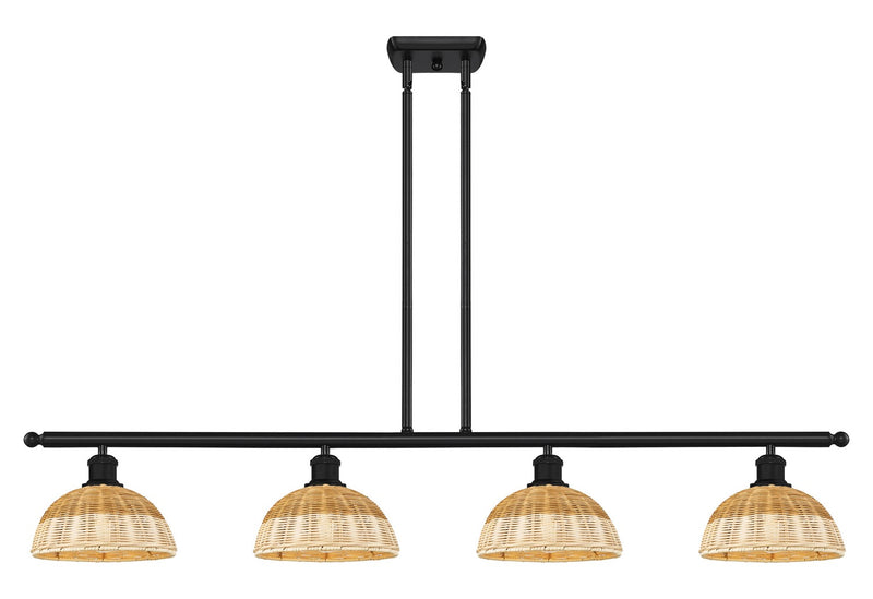 Innovations 516-4I-BK-NBD2-9-NAT Four Light Island Pendant, Matte Black