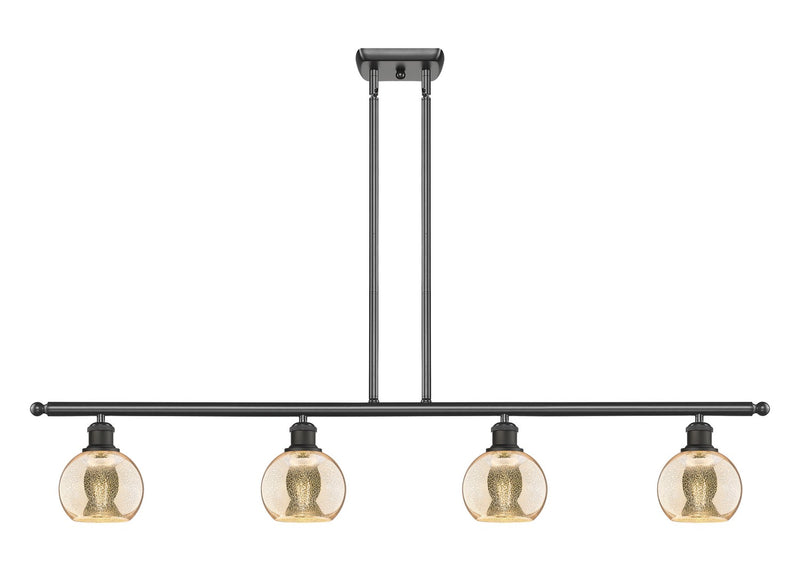 Innovations 516-4I-OB-G128-6 Four Light Island Pendant, Oil Rubbed Bronze