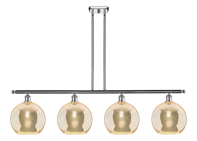 Innovations 516-4I-PC-G128-10 Four Light Island Pendant, Polished Chrome