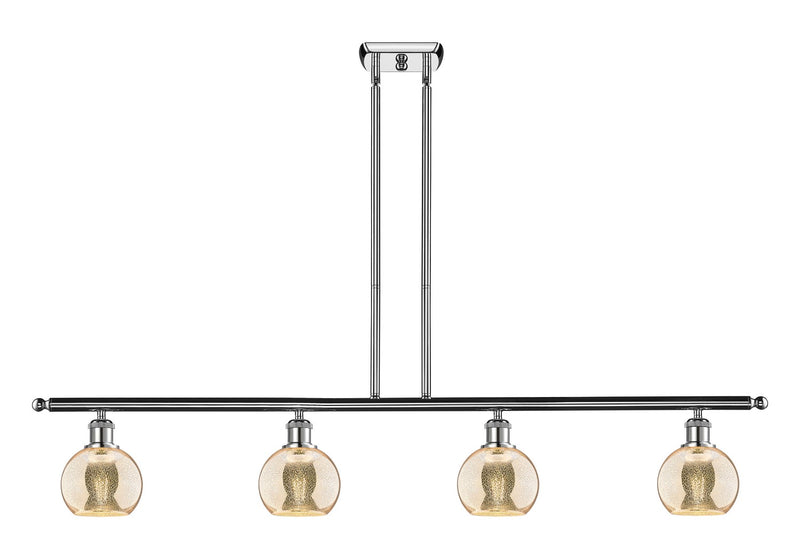 Innovations 516-4I-PC-G128-6 Four Light Island Pendant, Polished Chrome