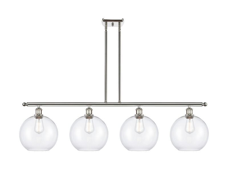 Innovations 516-4I-PN-G122-10 Four Light Island Pendant, Polished Nickel