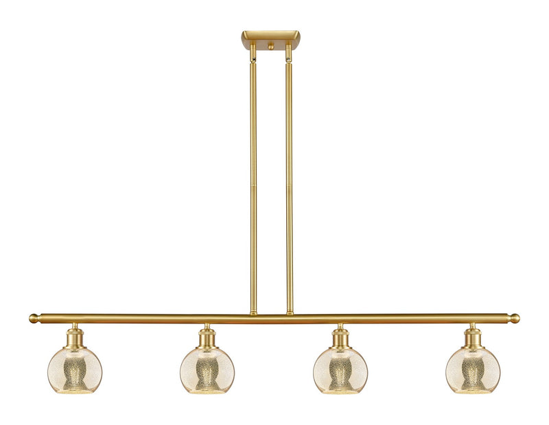 Innovations 516-4I-SG-G128-6 Four Light Island Pendant, Satin Gold