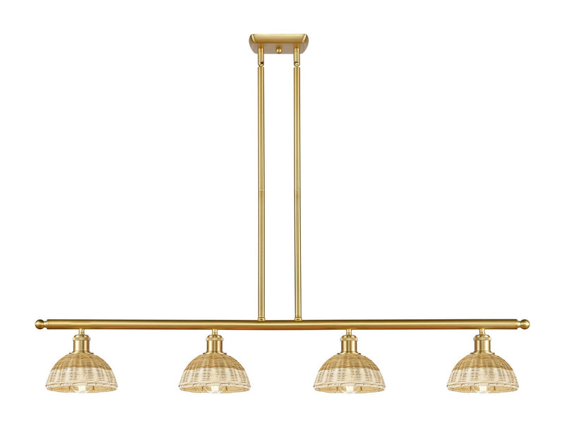 Innovations 516-4I-SG-NBD2-75-NAT Four Light Island Pendant, Satin Gold