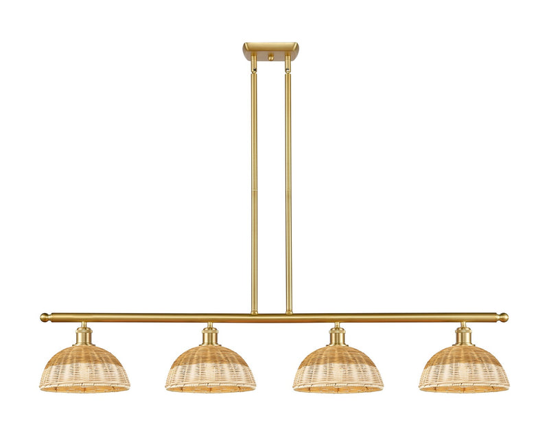 Innovations 516-4I-SG-NBD2-9-NAT Four Light Island Pendant, Satin Gold