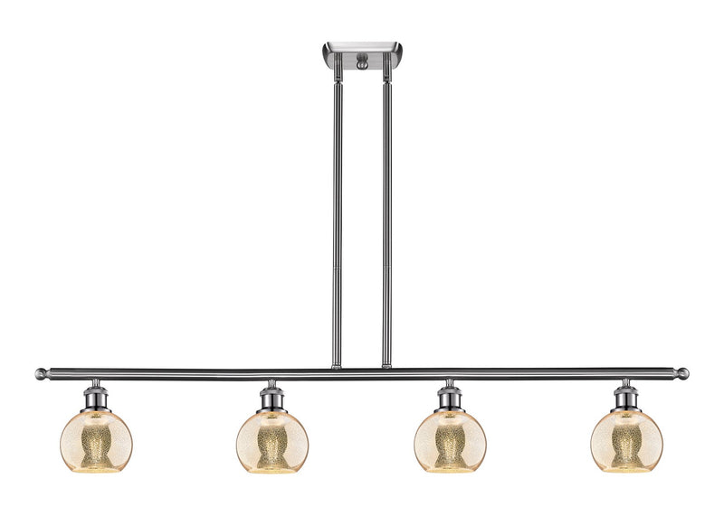 Innovations 516-4I-SN-G128-6 Four Light Island Pendant, Brushed Satin Nickel