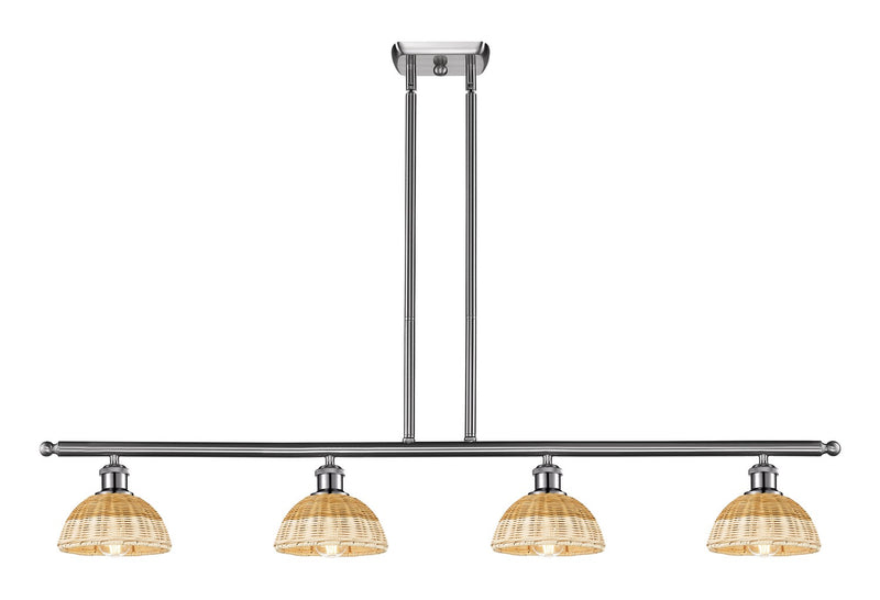 Innovations 516-4I-SN-NBD2-75-NAT Four Light Island Pendant, Brushed Satin Nickel