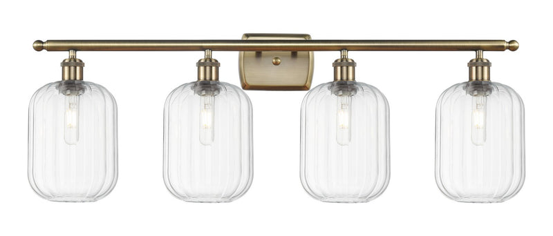 Innovations 516-4W-AB-G460-7CL Four Light Bath Vanity, Antique Brass