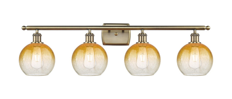 Innovations 516-4W-AB-G483-8AM Four Light Bath Vanity, Antique Brass